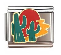 NOOFNO Italian Bracelet Charm,9mm,Desert Cactus Sunset,Country & Culture > USA