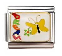 NOOFNO Italian Bracelet Charm,9mm,DREAM Butterfly with Colorful Letters,Sentiments & Affections > Mood