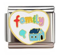 NOOFNO Italian Bracelet Charm,9mm,Family Heart House,Sentiments & Affections