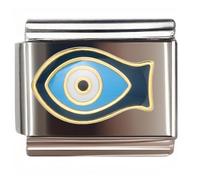 NOOFNO Italian Bracelet Charm,9mm,Fish Evil Eye,Nature & Mystique > The Devil's Eye