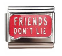 NOOFNO Italian Bracelet Charm,9mm,Friends Don't Lie Speech Bubble,Sentiments & Affections > Friends