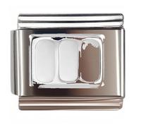 NOOFNO Italian Bracelet Charm,9mm,Geometric Three-Section Silver Frame,Starter > Shape