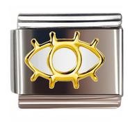 NOOFNO Italian Bracelet Charm,9mm,Golden Ornate Devil's Eye,Nature & Mystique > The Devil's Eye