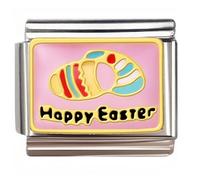 NOOFNO Italian Bracelet Charm,9mm,Happy Easter Colorful Egg,Country & Culture > Arabic