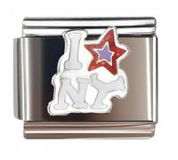 NOOFNO Italian Bracelet Charm,9mm,I Love NY Star Design,Country & Culture > USA