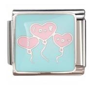 NOOFNO Italian Bracelet Charm,9mm,I Love You Heart Balloons,Sentiments & Affections > Heart