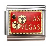 NOOFNO Italian Bracelet Charm,9mm,Las Vegas Dice &; Spade,Country & Culture > USA