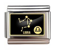 NOOFNO Italian Bracelet Charm,9mm,Libra,Birthday & Date > 12 Zodiac Signs
