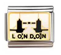 NOOFNO Italian Bracelet Charm,9mm,London Bridge Silhouette,Sentiments & Affections > Love sentence