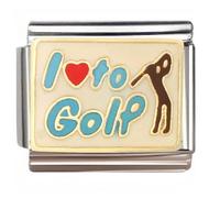 NOOFNO Italian Bracelet Charm,9mm,Love Golf Swing,Sentiments & Affections > I love letter