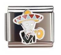 NOOFNO Italian Bracelet Charm,9mm,Mariachi Skeleton,Country & Culture > Mexico