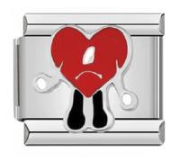 NOOFNO Italian Bracelet Charm,9mm,Melting Sad Heart,Sentiments & Affections > Mood