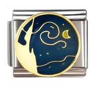 NOOFNO Italian Bracelet Charm,9mm,Moonlit Tree Silhouette,Nature & Mystique > Stars Earth Ocean