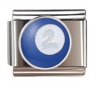 NOOFNO Italian Bracelet Charm,9mm,Number 2 Blue Billiard Ball,Entertainment & Leisure > Billiard Ball