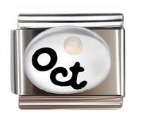 NOOFNO Italian Bracelet Charm,9mm,October,Birthday & Date > Birth stone