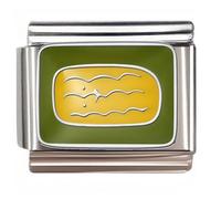 NOOFNO Italian Bracelet Charm,9mm,Olive Yellow Wave Star Pattern,Beauty & Manicure > Manicure