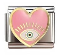 NOOFNO Italian Bracelet Charm,9mm,Pink Heart Evil Eye,Nature & Mystique > The Devil's Eye