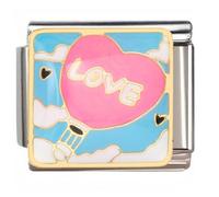 NOOFNO Italian Bracelet Charm,9mm,Pink Love Heart Balloon,Cartoon > Cute