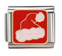 NOOFNO Italian Bracelet Charm,9mm,Santa Hat with Smiley Face,Holiday > Christmas