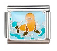 NOOFNO Italian Bracelet Charm,9mm,Stained Glass Sea Otter,Animal & Insect > Marine life