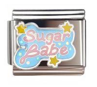 NOOFNO Italian Bracelet Charm,9mm,Sugar Babe Star Design,Sentiments & Affections > Expression