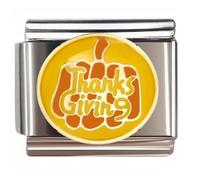 NOOFNO Italian Bracelet Charm,9mm,Thanks Giving Pumpkin,Holiday > Thanksgiving