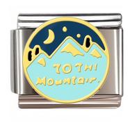 NOOFNO Italian Bracelet Charm,9mm,To the Mountain Badge,Nature & Mystique > Stars Earth Ocean