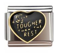 NOOFNO Italian Bracelet Charm,9mm,Tougher Than The Rest Heart,Sentiments & Affections > Heart