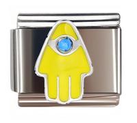 NOOFNO Italian Bracelet Charm,9mm,Yellow Hamsa Evil Eye,Nature & Mystique > The Devil's Eye