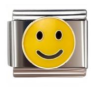 NOOFNO Italian Bracelet Charm,9mm,Yellow Happy Smiley Emoji,Sentiments & Affections > Mood