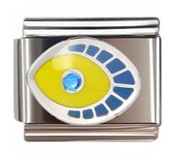 NOOFNO Italian Bracelet Charm,9mm,Yellow Iris Evil Eye,Nature & Mystique > The Devil's Eye