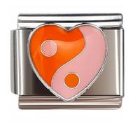 NOOFNO Italian Bracelet Charm,9mm,Yin-Yang Heart,Sentiments & Affections > Colorful Heart