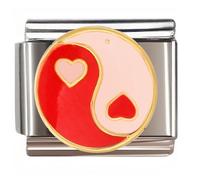 NOOFNO Italian Bracelet Charm,9mm,Yin-Yang Hearts,Sentiments & Affections > Colorful Heart
