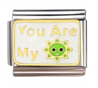NOOFNO Italian Bracelet Charm,9mm,You Are My Sun,Sentiments & Affections > Love sentence