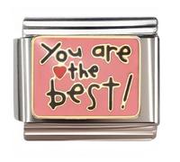 NOOFNO Italian Bracelet Charm,9mm,You Are the Best Heart Design,Sentiments & Affections > Friends