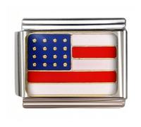 NOOFNO Italian Bracelet Charms,Compatible for 9mm Italian Charm Bracelets for Women,Men,Country Flag,America,the United States,USA .ICJ780
