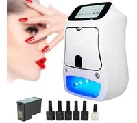 NOOGRRFA 3D Nail Art Printer - 5-inch Touch Screen,DIY Nail Printing Drying,Support WiFi/DIY,Automatic Smart Nail Art Printer Machine,Multilingual, Kit(5nail Polish Gel+1ink Cartridge+1Printing Glue)