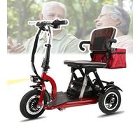 NOOGRRFA Folding Leisure Tricycle,For Seniors & Adults,Front Motor Design,The Vehicle Can Rotate 360°,3-Speed Gearshift,High Brightness Led Light,Soft Brake,With Storage Box,12ah