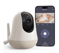 nooie Baby Monitor WiFi Baby Monitor with Camera and Night Vision 2K with Cry Detection, Temperature Sensor, AI Motion Track, Works with Alexa, Two-Way Audio, Motion & Sound Detection, Local SD/Cloud