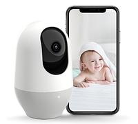 nooie Baby Monitor WiFi Monitor with Camera and 2K Night Vision 360-degree Baby Camera Video Baby Monitor, AI Motion Tracking Sounds and Motion Detection, Works with Alexa, SD Card/Cloud Indoor Baby