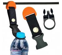NookingtonsCo Paddle Board Bottle Holder - SUP Drink Bungee Clip for Kayak or Inflatable Board - ISUP Water Sports Paddleboard Accessories (2, Safety Orange)
