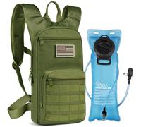 NOOLA 3L Hydration Backpack, Water Backpack with TPU Water Bladder, Tactical Hydration Pack for Men Women, Molle Water Backpack for Hiking, Biking, and Hunting, Green