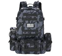 NOOLA 60L Military Tactical Backpack for Men Army 3 Day Assault Pack Large Camping Detachable Rucksack with Bottle Holder