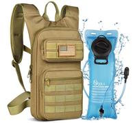 NOOLA Hydration Backpack with 3L TPU Water Bladder, Tactical Molle Water Backpack for Men Women, Hydration Pack for Hiking, Biking, Running and Climbing ,Tan