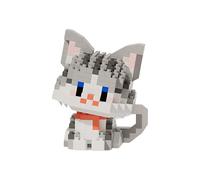 NOOLY Animal Micro Building Blocks Set Mini Cat Building Toy Bricks Kits for Adult and Kids WKLJM-09 (2 in 1 Silver tabby)