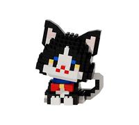 NOOLY Animal Micro Building Blocks Set Mini Cat Building Toy Bricks Kits for Adult and Kids WKLJM-09 (2 in 1 Black and white cat)