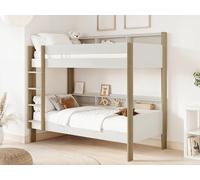 Noomi Bodie Solid Wood Storage Bunk Bed White & Oak