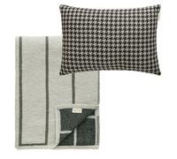 Noomi & Carmen Textile Set 1 Cushion + 1 Throw Black/Green/Natural