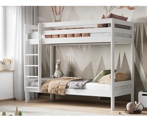 Noomi Nora Solid Wood Bunk Bed in White | Size: EU Single Noomi White EU Single