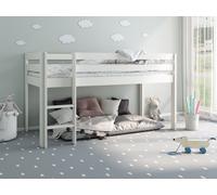 Noomi Nora Solid Wood Mid Sleeper Bed in White | Size: EU Single Noomi White EU Single